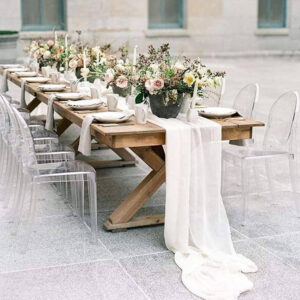 White Chiffon Table Runner